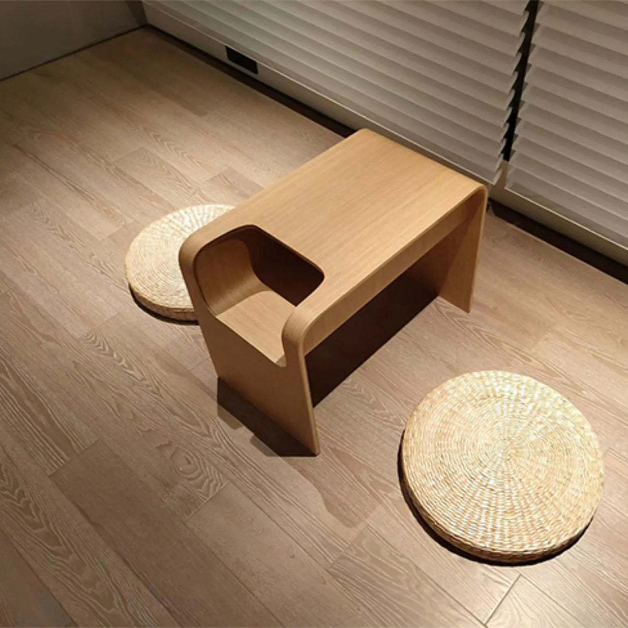 Minimalist Solid Wood Side Table with Storage