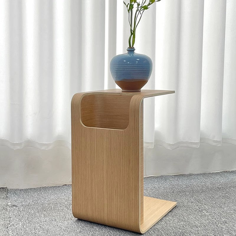 Minimalist Solid Wood Side Table with Storage