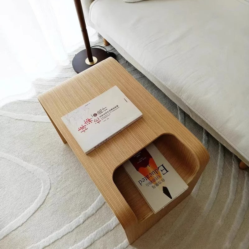 Minimalist Solid Wood Side Table with Storage