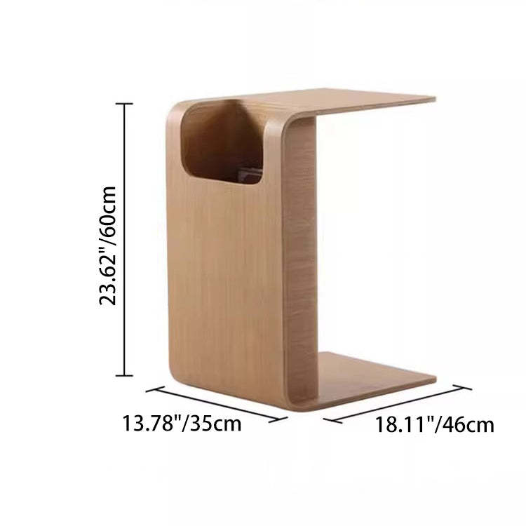 Minimalist Solid Wood Side Table with Storage