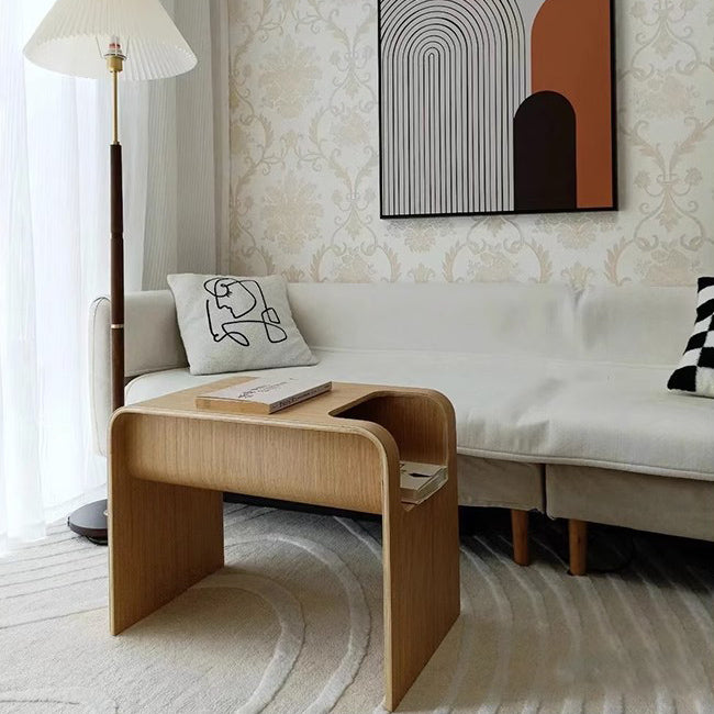 Minimalist Solid Wood Side Table with Storage