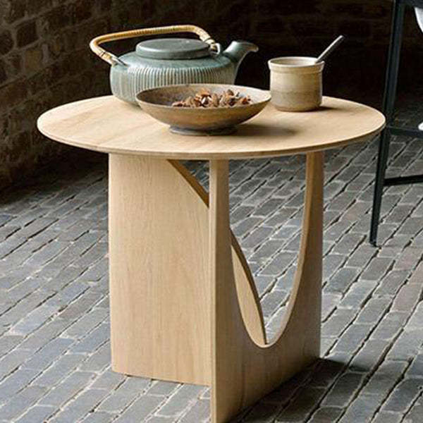 Modern Eclectic Round Solid Wood Side Table