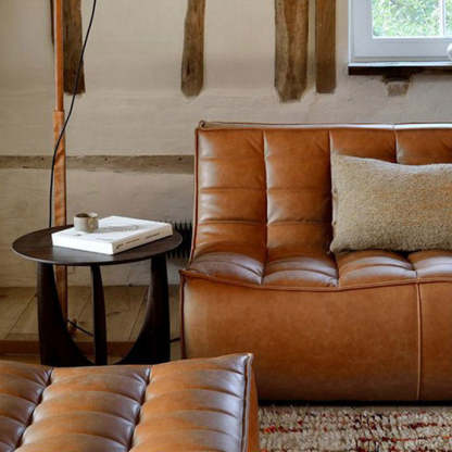 Modern Eclectic Round Solid Wood Side Table
