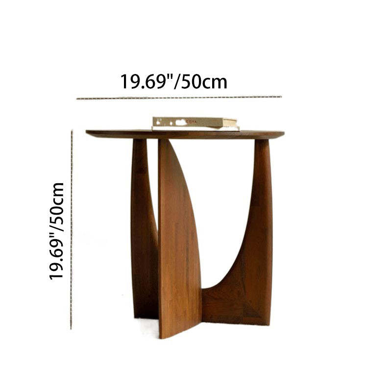Modern Eclectic Round Solid Wood Side Table