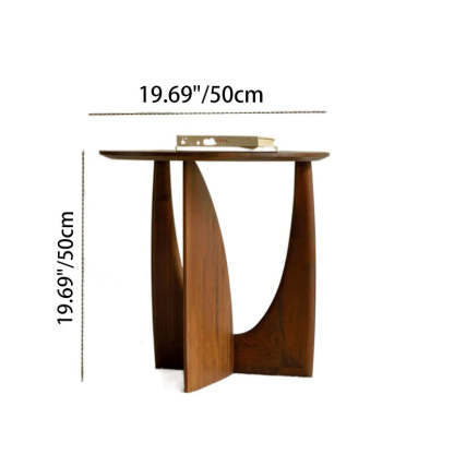 Modern Eclectic Round Solid Wood Side Table