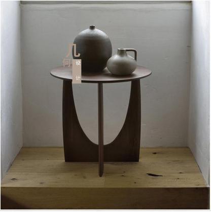 Modern Eclectic Round Solid Wood Side Table