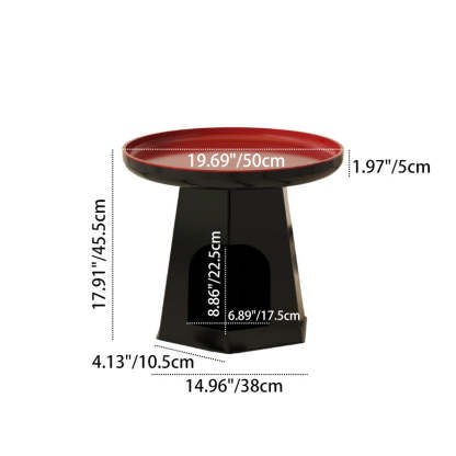 Japanese Round Plastic Side Table with Storage — D