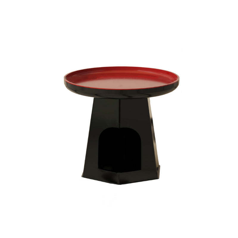 Japanese Round Plastic Side Table with Storage