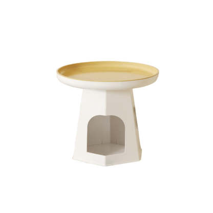 Japanese Round Plastic Side Table with Storage