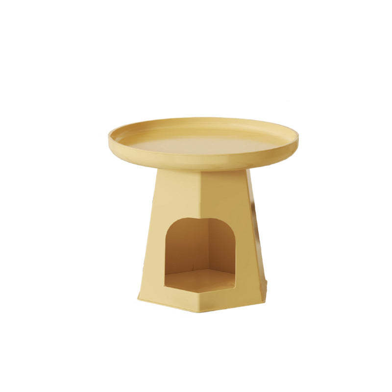 Japanese Round Plastic Side Table with Storage