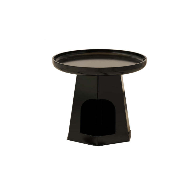 Japanese Round Plastic Side Table with Storage
