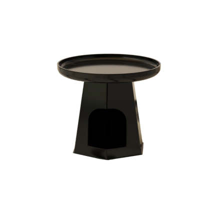 Japanese Round Plastic Side Table with Storage