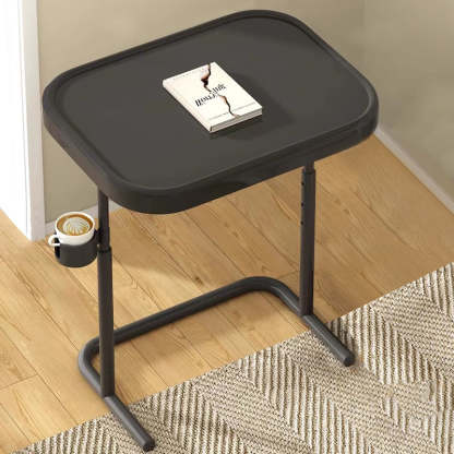 Minimalist Iron Plate Movable Side Table — Plate Tabletop + Wheels - Yellow