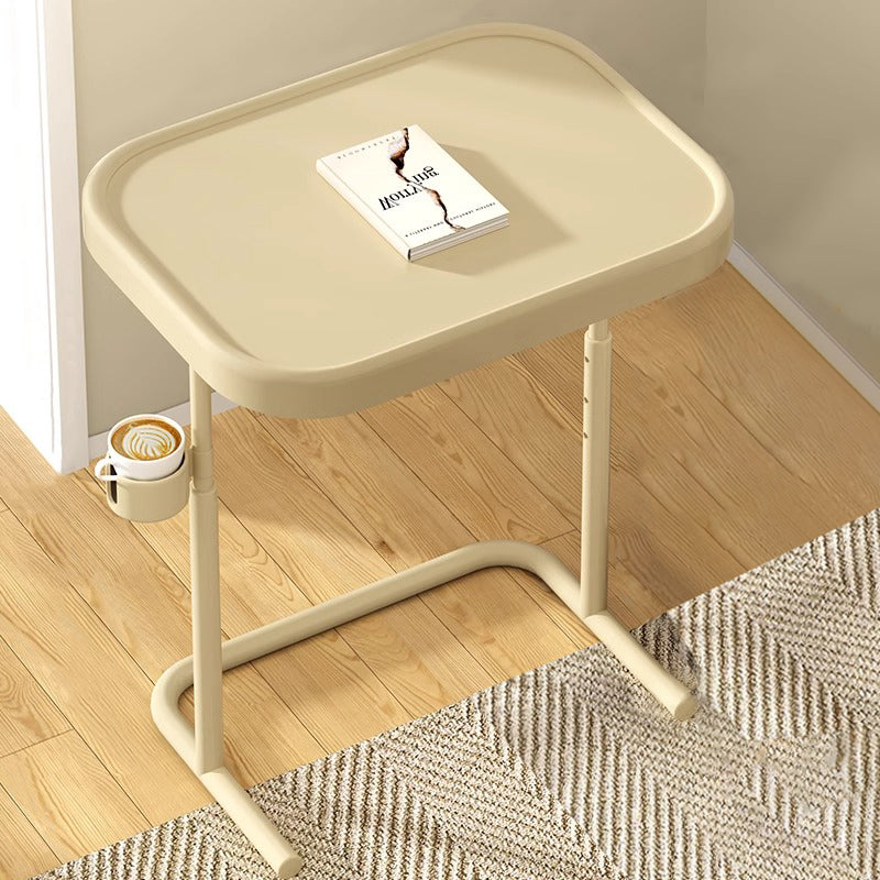 Minimalist Iron Plate Movable Side Table — Plate Tabletop + Wheels - Black