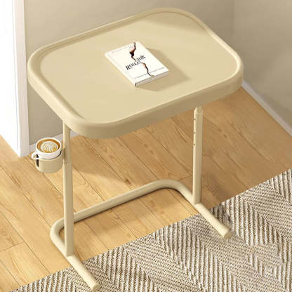 Minimalist Iron Plate Movable Side Table — Plate Tabletop + Wheels - Black