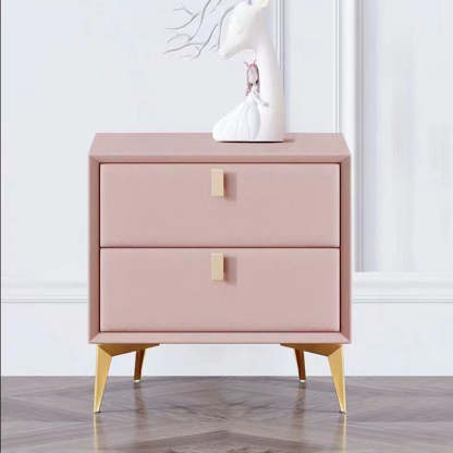 Scandinavian Solid Wood 2-Drawer Nightstand