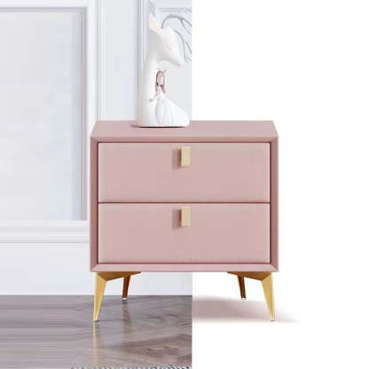 Scandinavian Solid Wood 2-Drawer Nightstand
