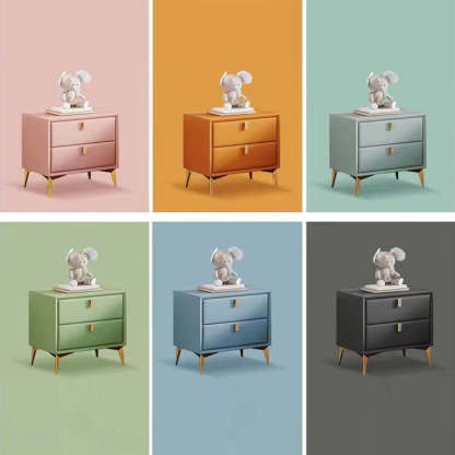 Scandinavian Solid Wood 2-Drawer Nightstand