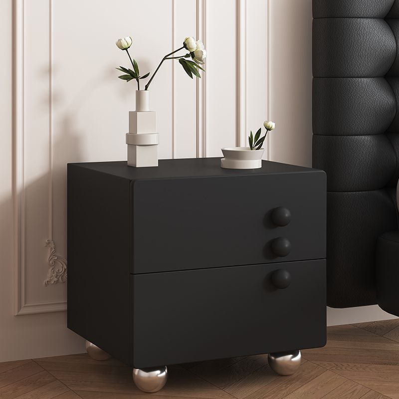 Lighom solid 2-drawer steel wood metal nightstands for bedroom