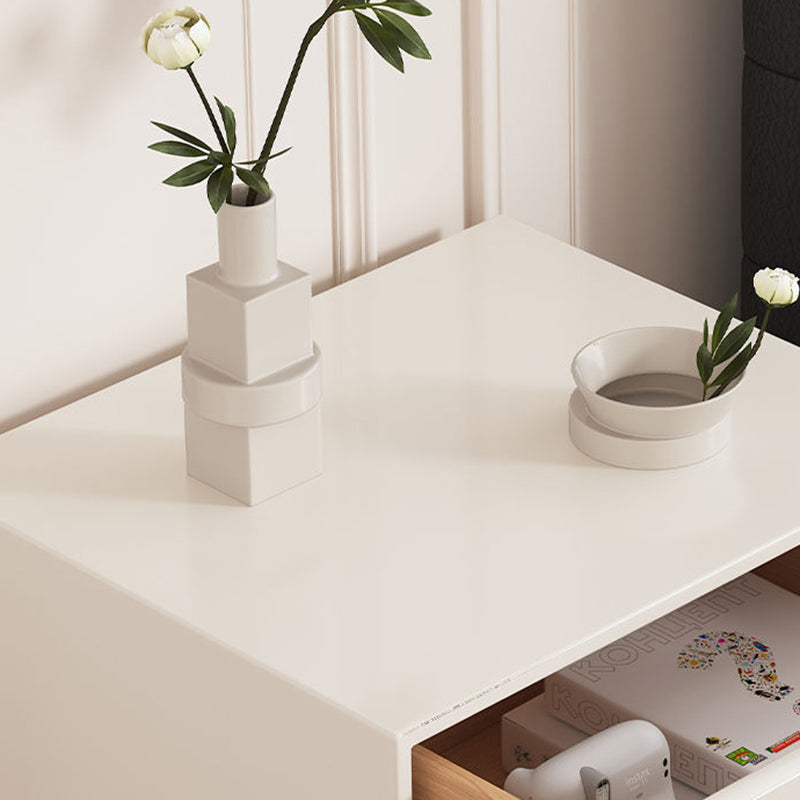 Minimalist Solid Wood Stainless Steel 2-Drawer Nightstand