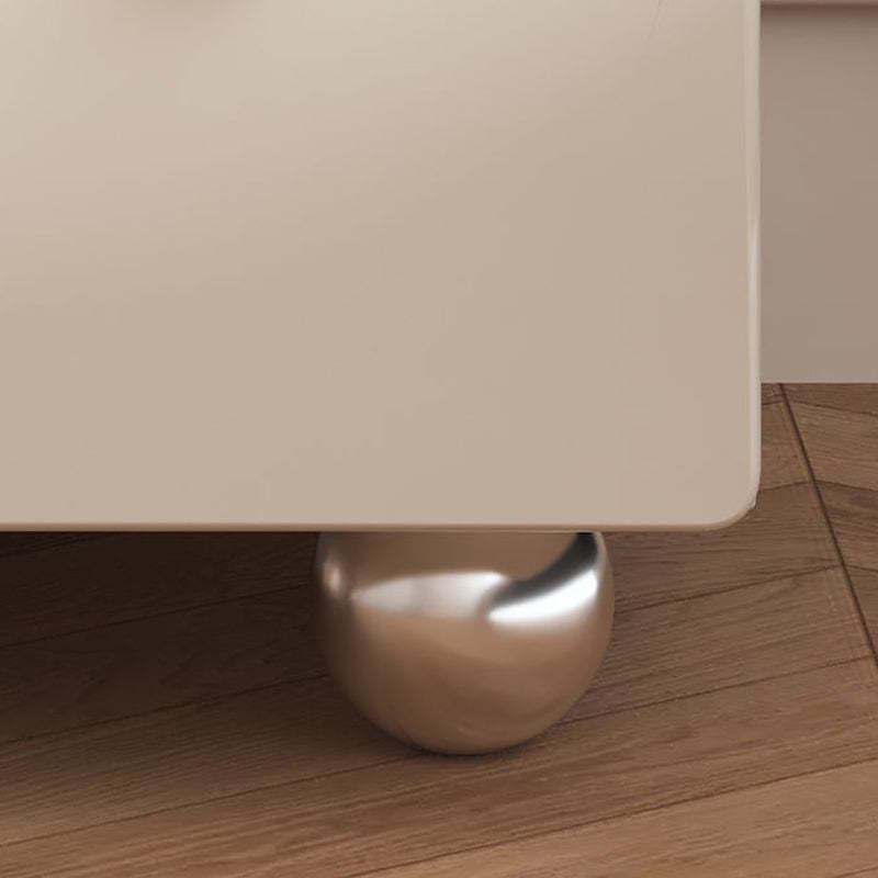 Minimalist Solid Wood Stainless Steel 2-Drawer Nightstand