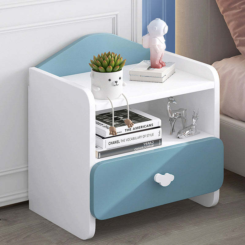 Creative eclectic kids blue nightstands, Lighom — 1-Drawer