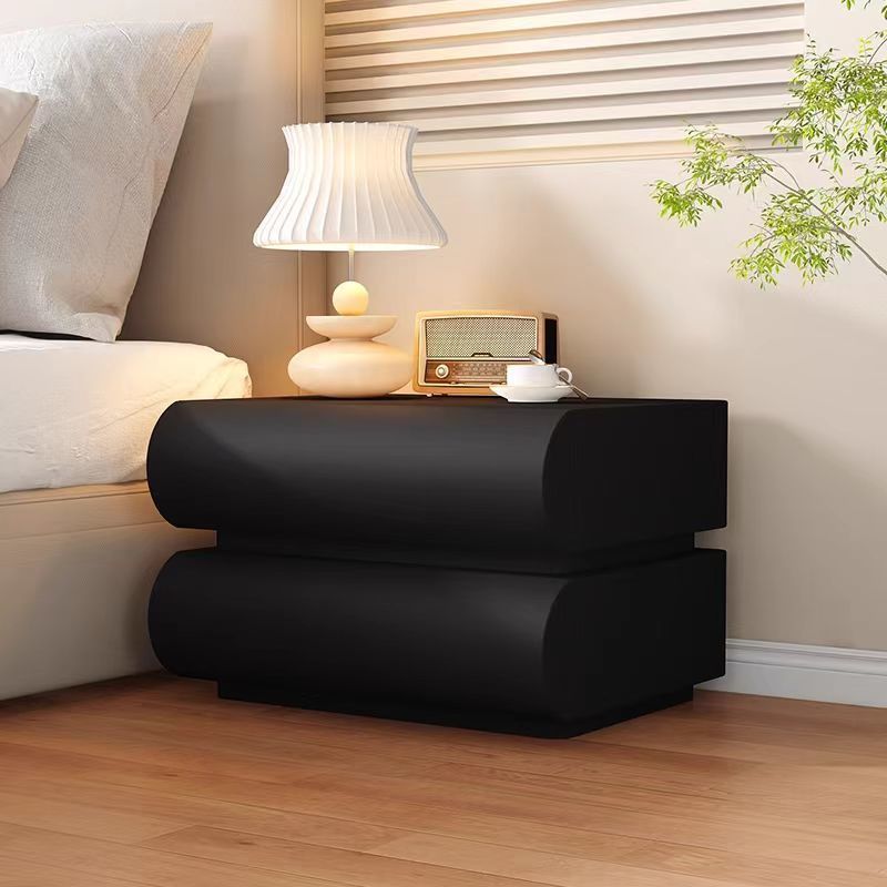 Modern Solid Wood 2-Drawer Nightstand