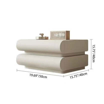 Modern Solid Wood 2-Drawer Nightstand — Champagne Color