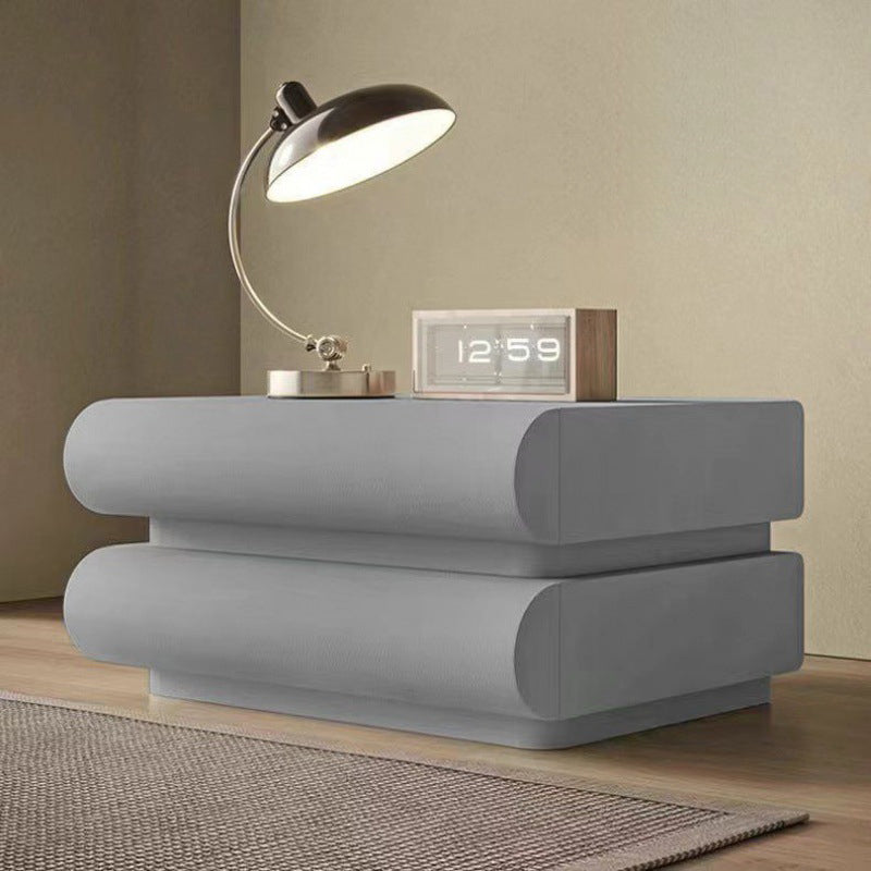 Modern Solid Wood 2-Drawer Nightstand