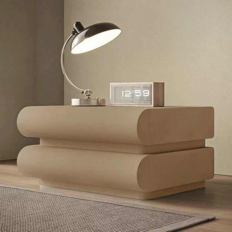 Modern Solid Wood 2-Drawer Nightstand