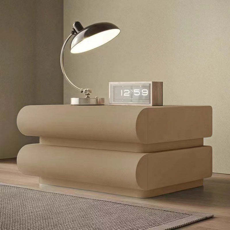 Modern Solid Wood 2-Drawer Nightstand