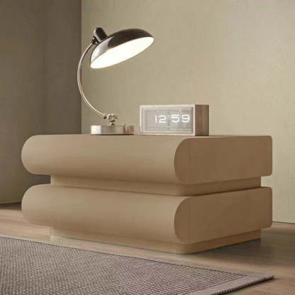 Modern Solid Wood 2-Drawer Nightstand