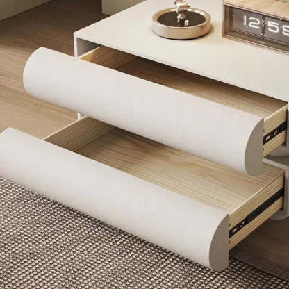 Modern Solid Wood 2-Drawer Nightstand