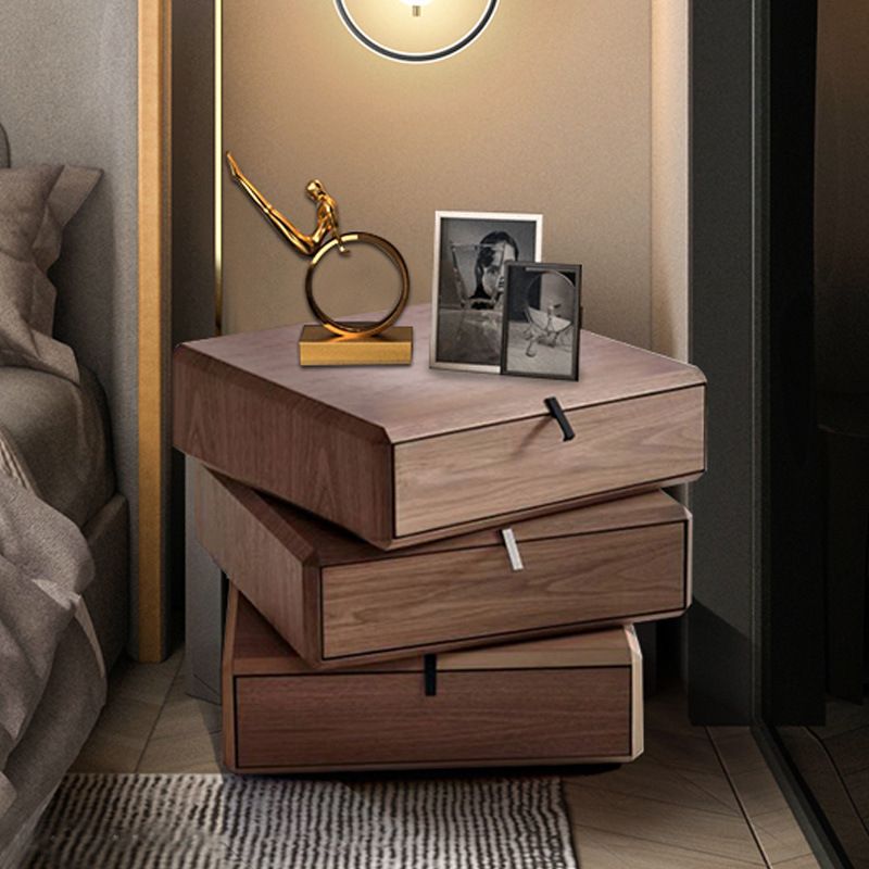 Contemporary Luxury Solid Wood 3-Drawer Nightstand