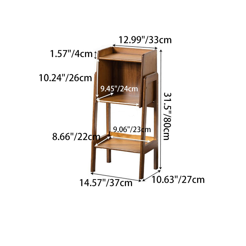 Japanese Bamboo Bookshelf — Walnut Color