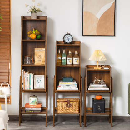Japanese Bamboo Bookshelf — Original Wood Color