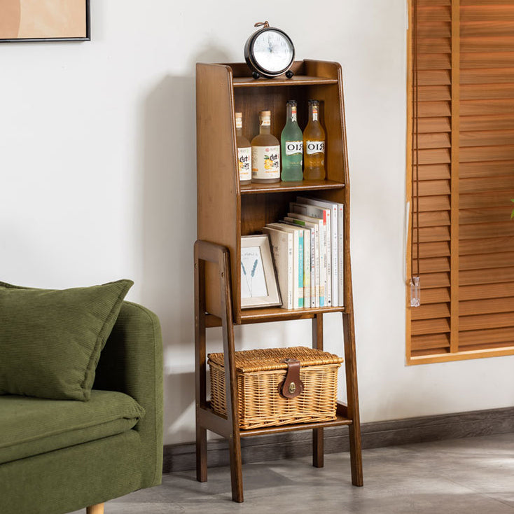 Japanese Bamboo Bookshelf — Walnut Color