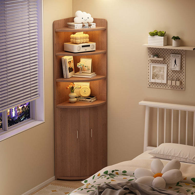 Contemporary Triangle Solid Wood Bookshelf — Original Wood Color