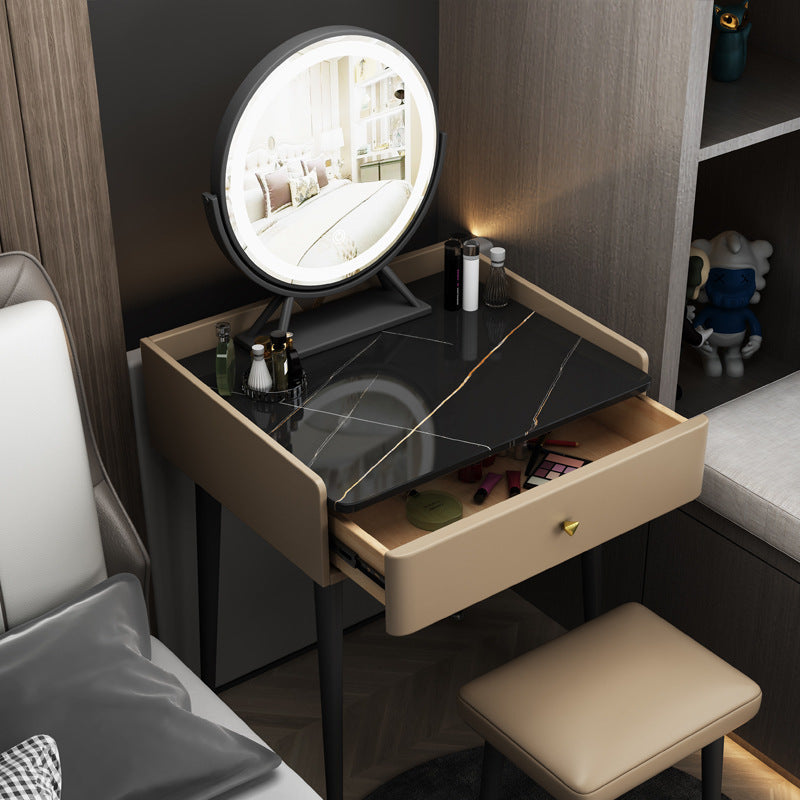 Scandinavian Rock Panel 1-Drawer Makeup Vanity