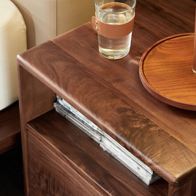 Shabby Black Walnut 1-Drawer Nightstand