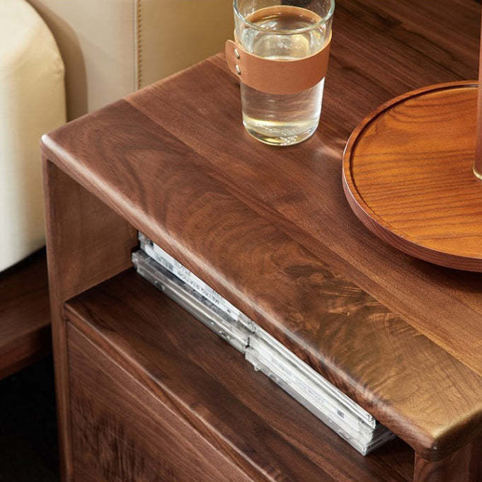 Shabby Black Walnut 1-Drawer Nightstand