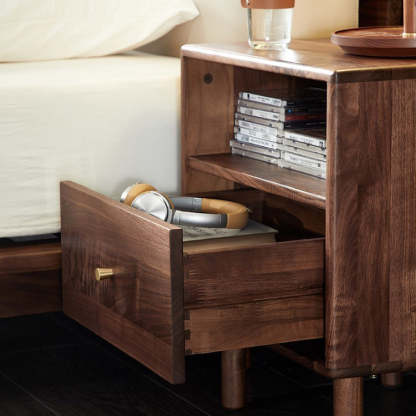 Shabby Black Walnut 1-Drawer Nightstand