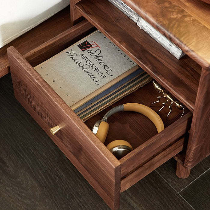 Shabby Black Walnut 1-Drawer Nightstand