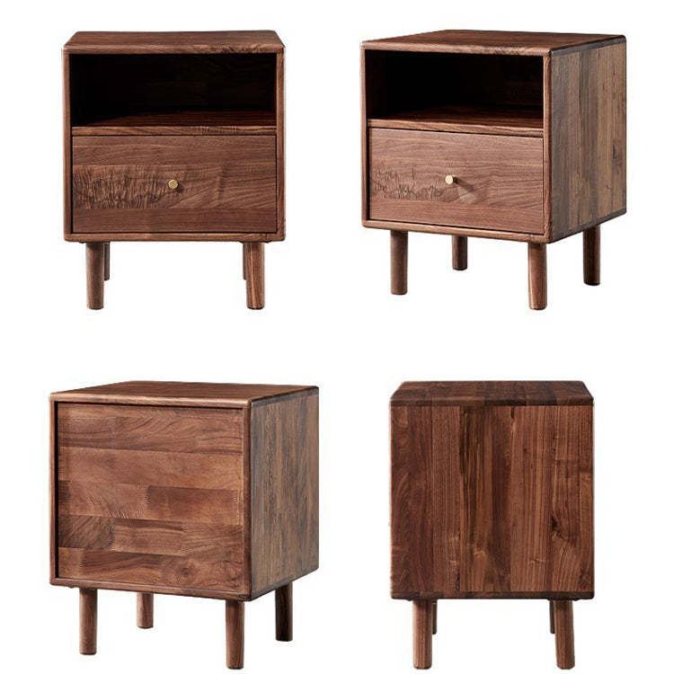 Shabby Black Walnut 1-Drawer Nightstand