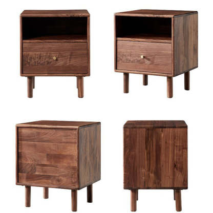 Shabby Black Walnut 1-Drawer Nightstand