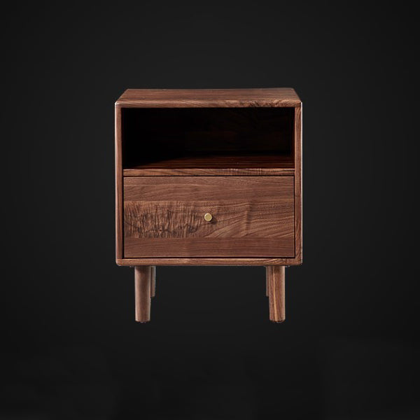 Shabby Black Walnut 1-Drawer Nightstand