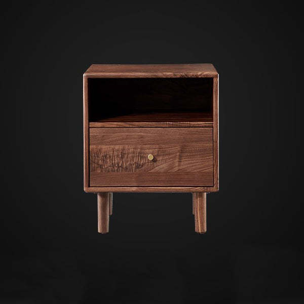 Shabby Black Walnut 1-Drawer Nightstand