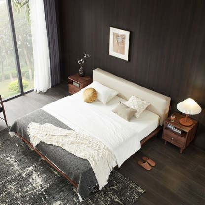 Shabby Black Walnut 1-Drawer Nightstand