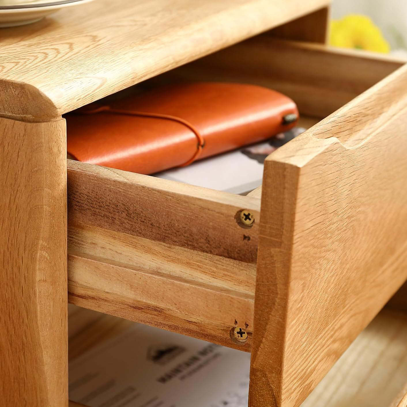 Modern Wood 2-Drawer Nightstand