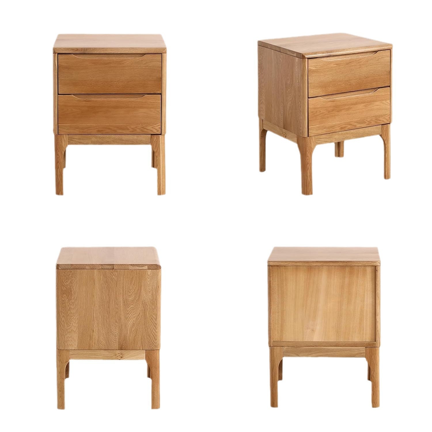 Modern Wood 2-Drawer Nightstand